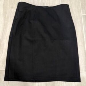 Liverpool Size 6 Petite Pencil Skirt | Black Grid Texture, Stretch Fit, NWT